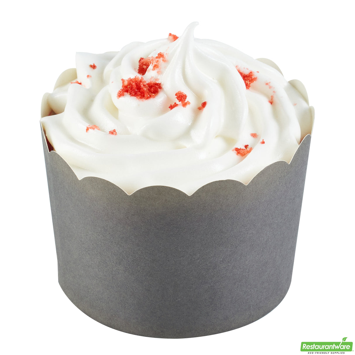 Cups, Baking, 10 Ounce, Paper, Gray, Scallop, Jumbo 3.50 x 3.50 x 2.50 Inch, Round,200 - 1 EACH