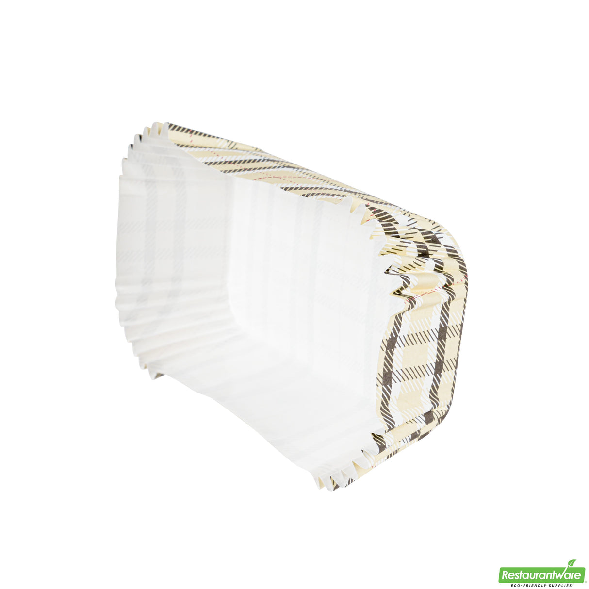 Cups, Baking, 5 Ounce, Paper, Plaid, Ridged, Large 4.50 x 2.50 x 1.25 Inch, Elliptical,200 - 1 EACH