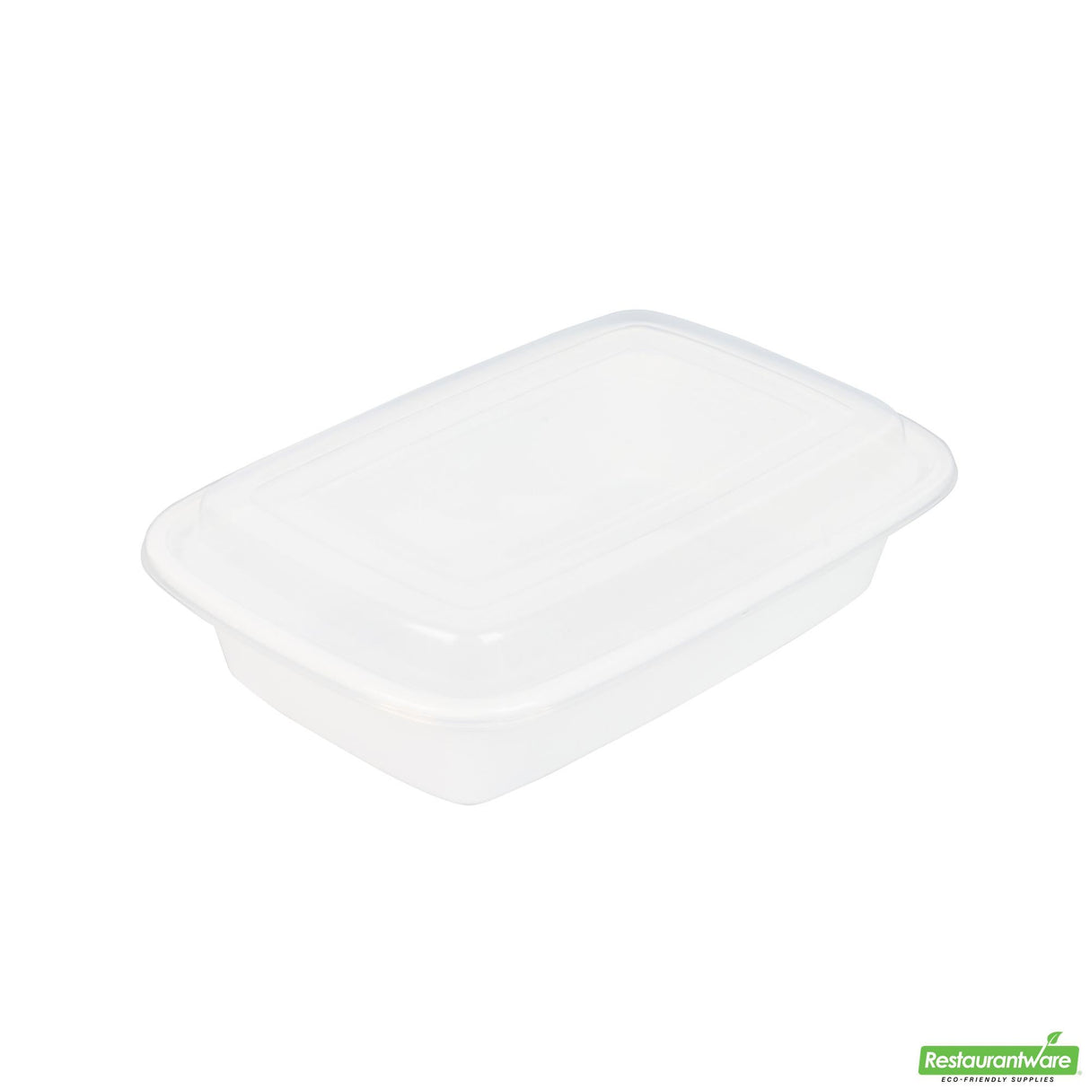 Box, To-Go, Asporto 24 Ounce, Microwavable Plastic, White, Rectangular, 8 x 5.25 x 1.75 Inch, includes Clear Lid,50 - 1 EACH