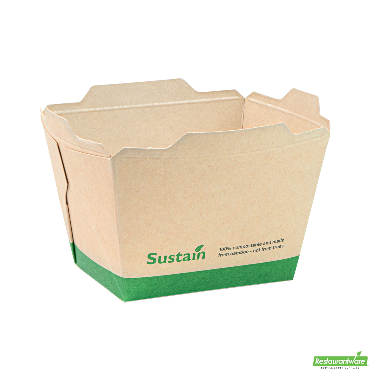 Containers, Sustain 17 Ounce, PLA-Lined Bamboo Paper, 4.25 x 3.25 x 2.75 Inch, Small, Click-Lock,4 - 50 COUNT