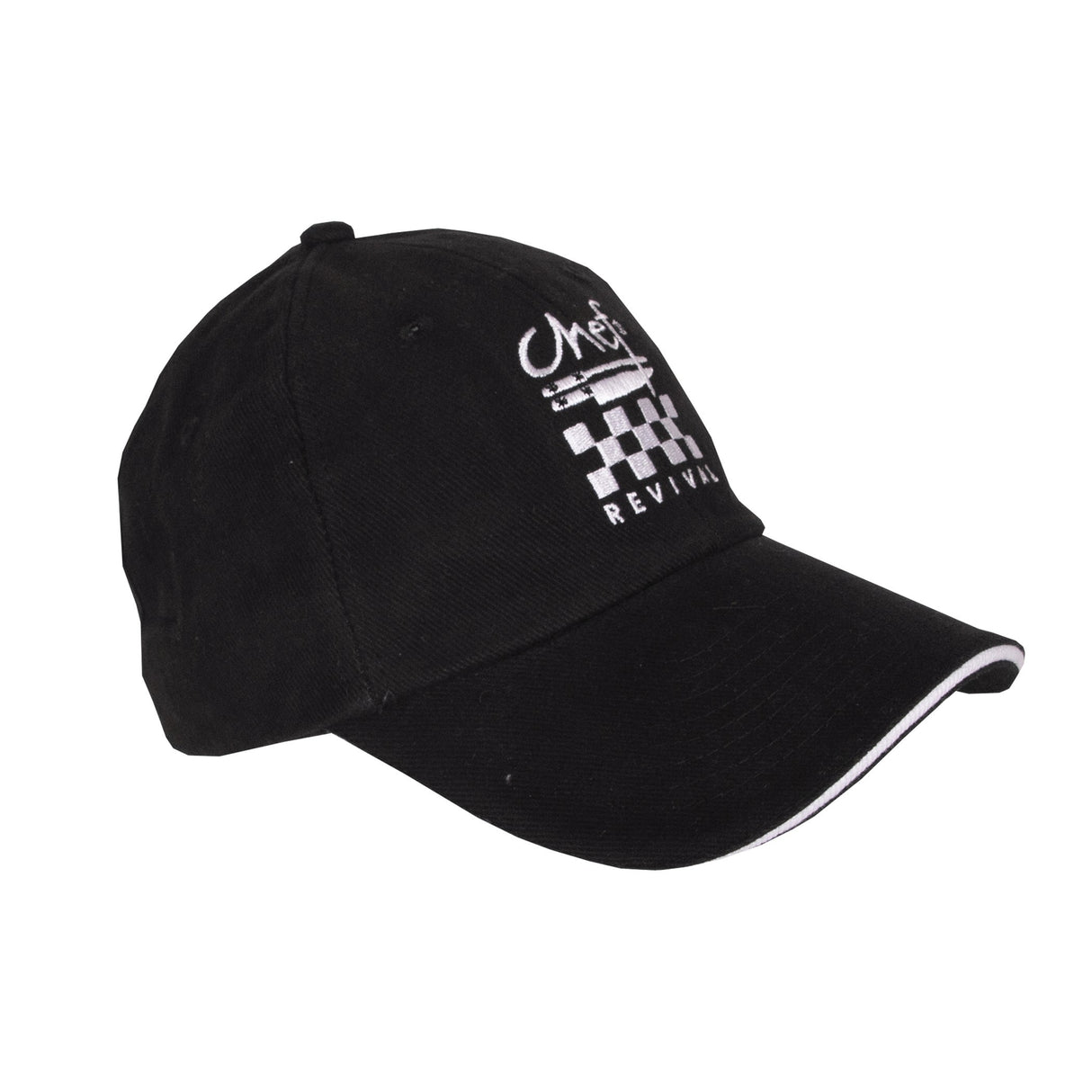 Cap, Chef, Baseball, Black, Adjustable, Cotton, with Logo,1 - 1 EACH