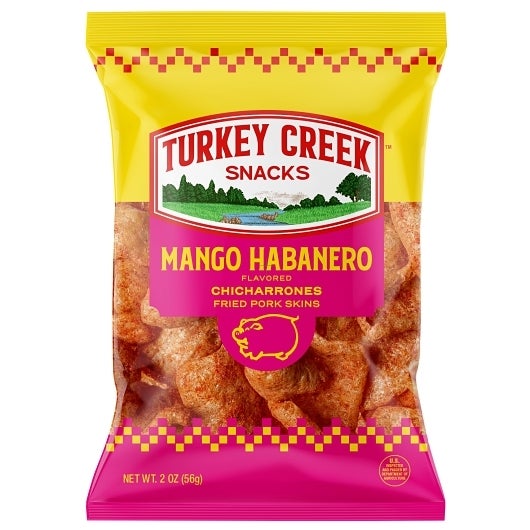 Pork Rinds, Fried, Mango Habanero,12 - 2 OUNCE