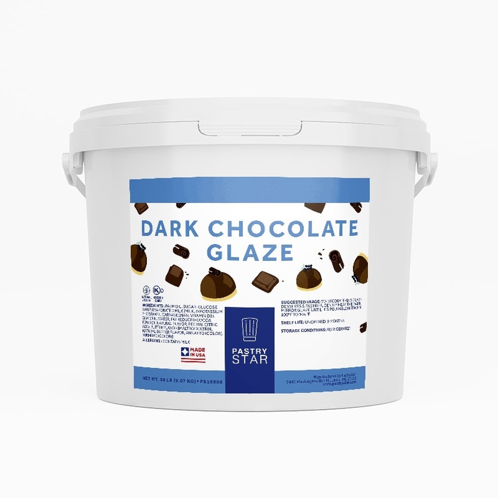 Glaze, Dark Chocolate, Ready-to-Use, Shelf-Stable,1 - 20 POUND