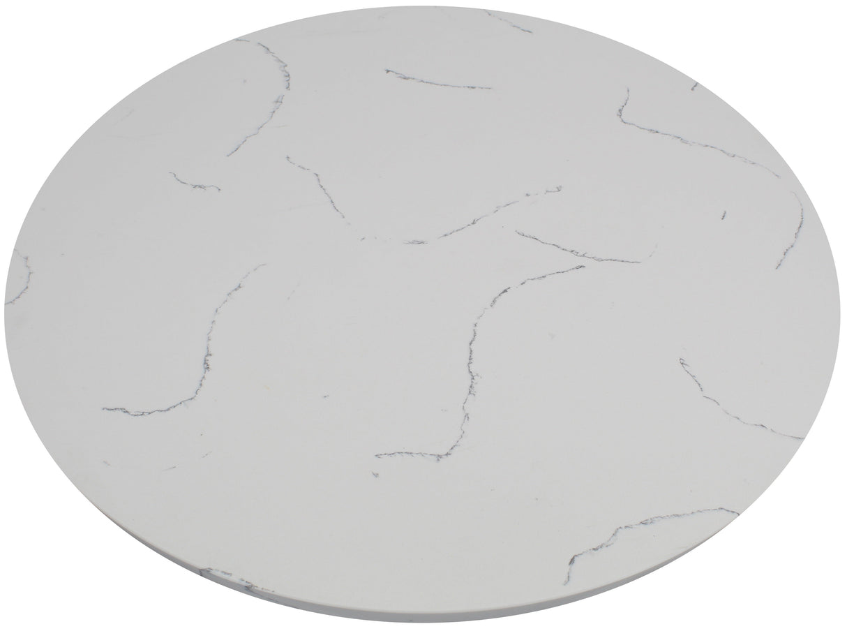 Tabletop, 54 Inch, Quartz, Carrera White, Round,1 - 1 COUNT