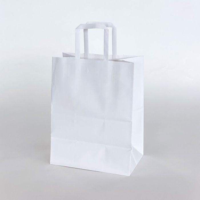 Bags, Paper, White, Plain, Double Handle, King,500 - 1 EACH