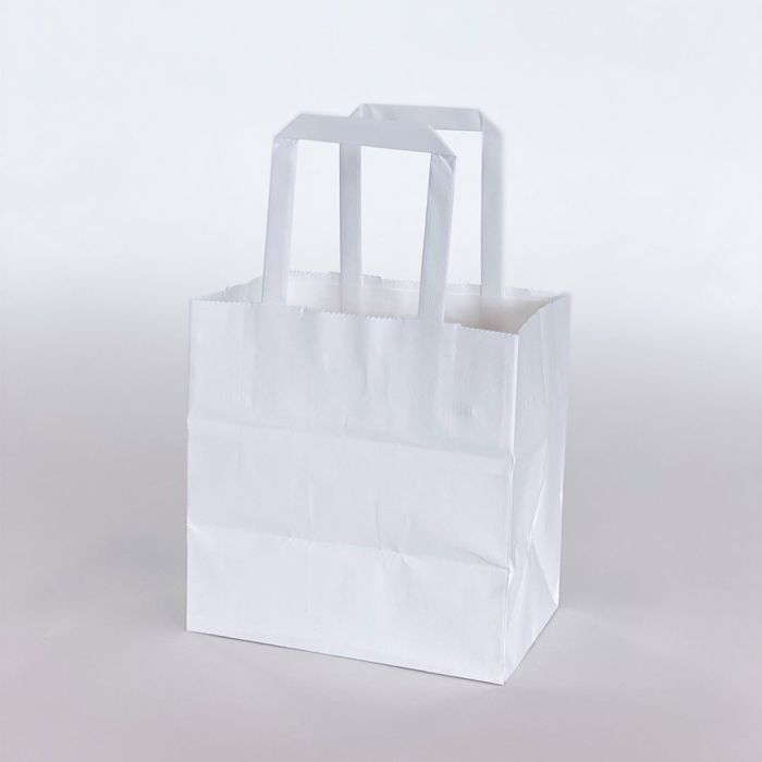 Bags, Eighth-Peck, Paper, White, Plain, Double Handle, Junior,500 - 1 EACH