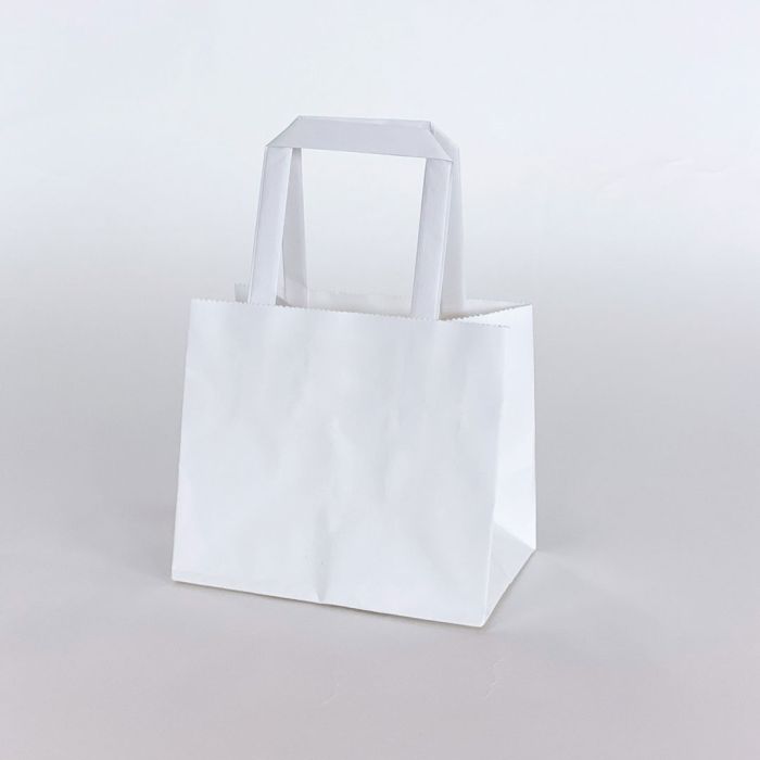 Bags, Eighth-Peck, Paper, White, Plain, Double Handle, Mini,500 - 1 EACH