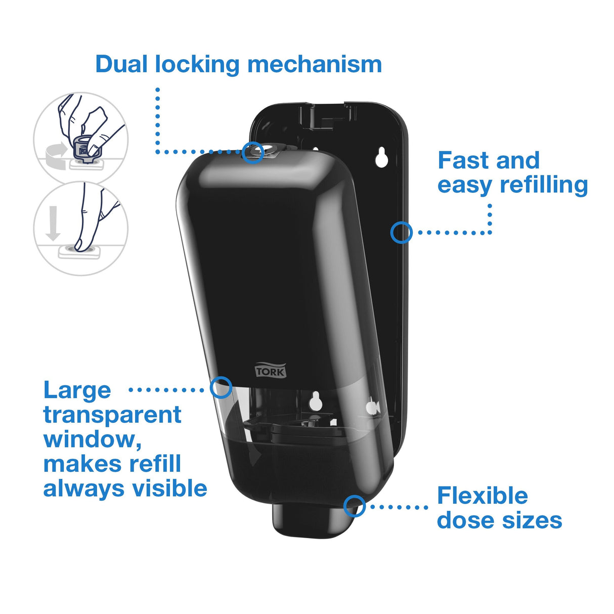 Dispenser, Hand Soap, Manual, Black,6 - 1 COUNT