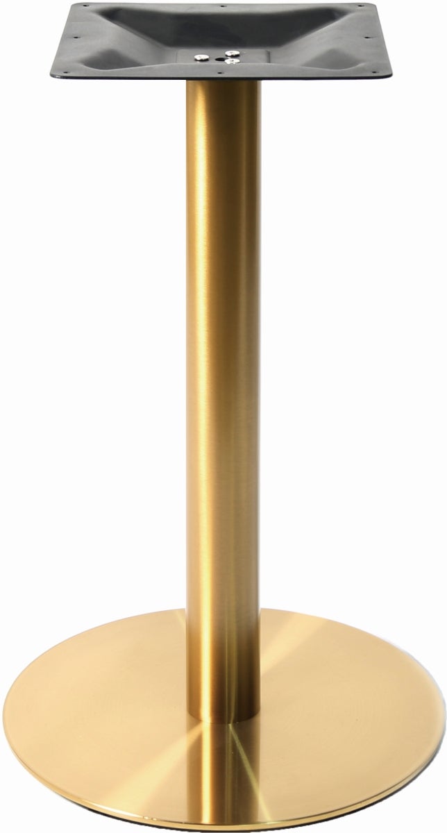 Table Base, 17 Inch, Bar Height, Gold, Stainless Steel, Round,2 - 1 COUNT