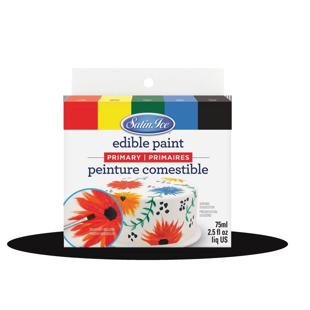 Paint Kit, Edible, Primary,4 - 2.5 OUNCE