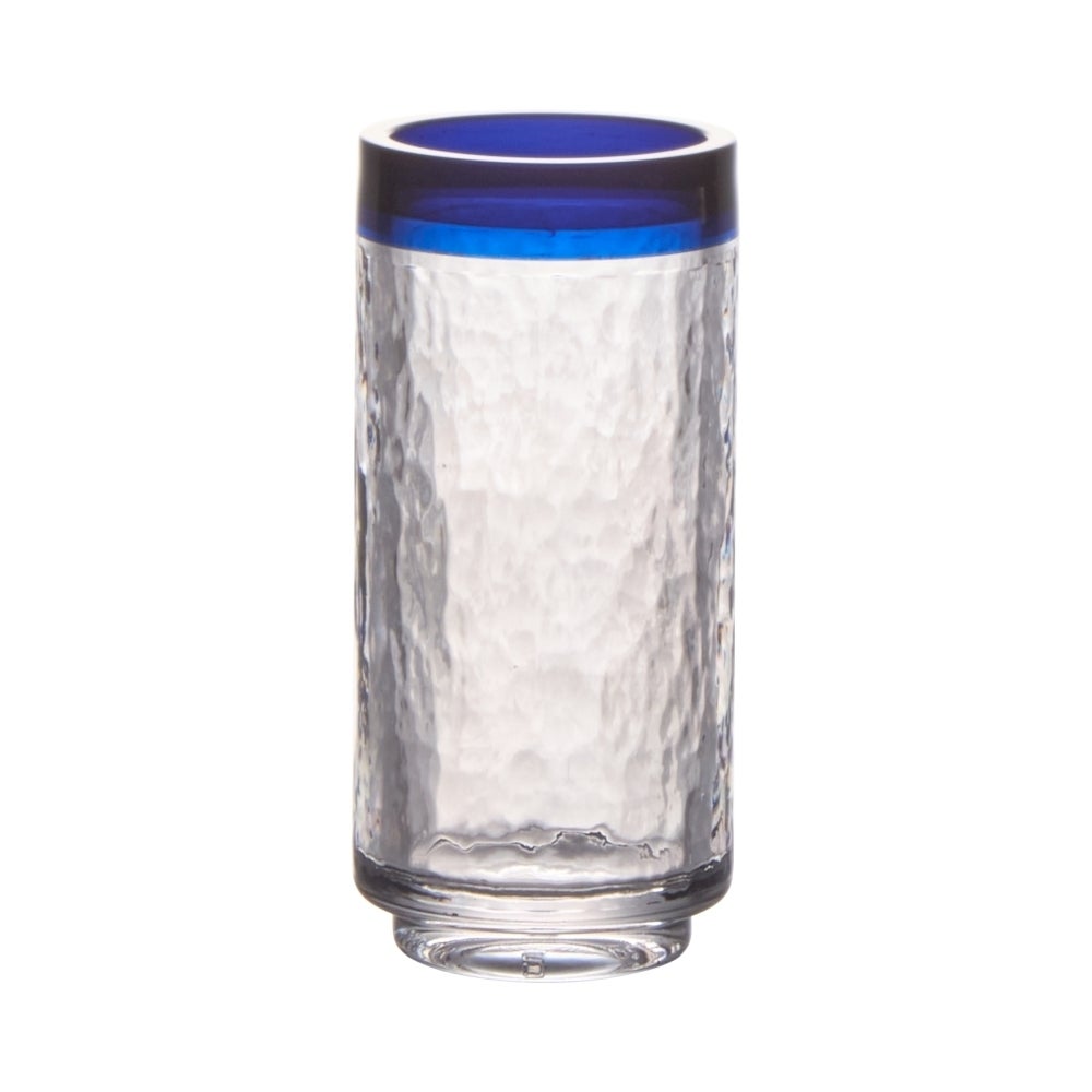 Glasses, Shot, 2 Ounce, Clear, Blue Rim, Textured, 3.50 x 1.60 Inch, 1 Each,48 - 1 COUNT