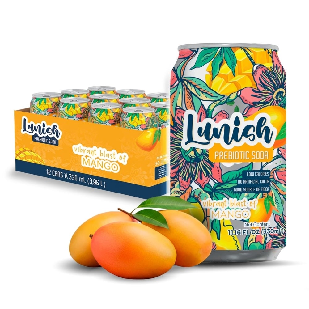 Soft Drink, Prebiotic, Mango, Single-Serve Can,12 - 330 ML