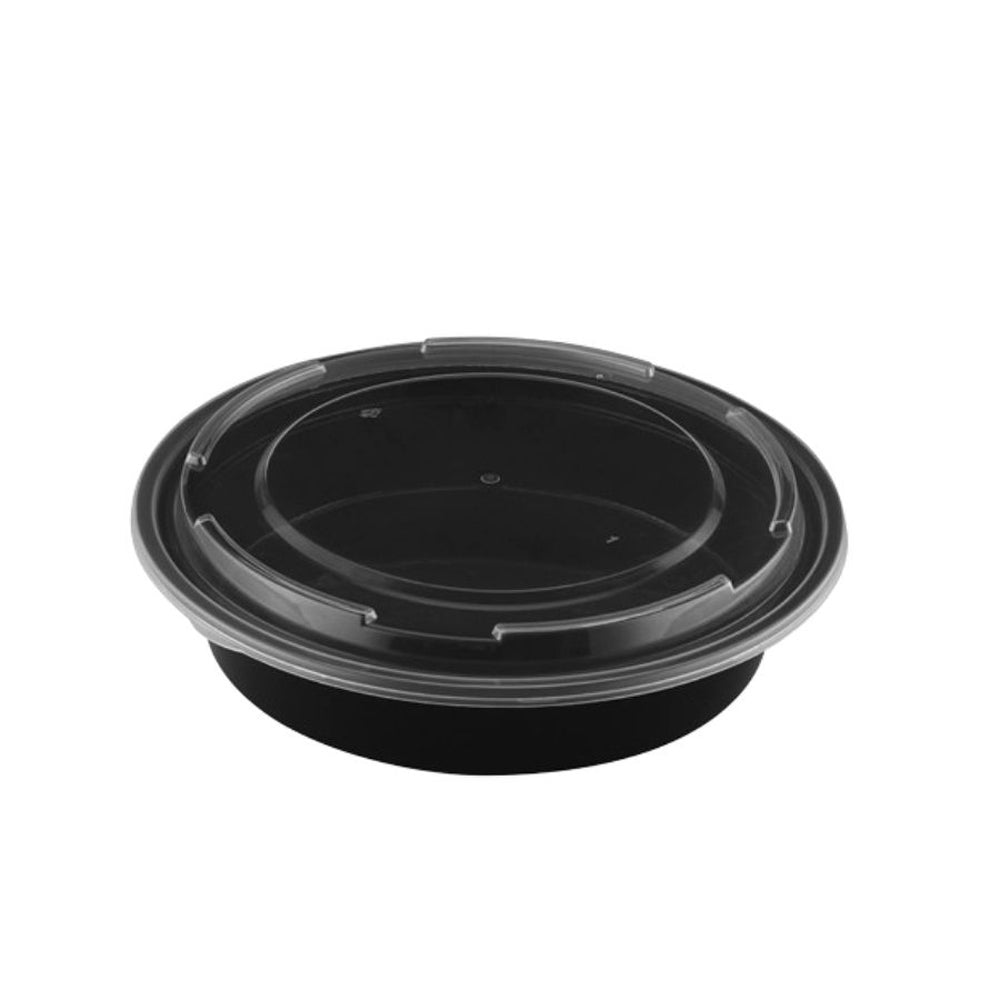 Container, 48 Ounce, Microwaveable Plastic, Round, With Lid,150 - 1 COUNT