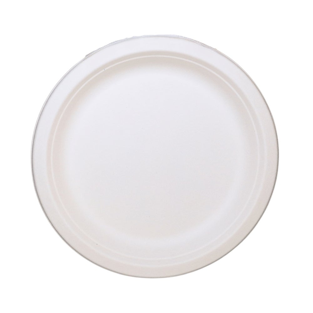 Plates, 7 Inch, Paper, White, Round, Compostable,1000 - 1 COUNT