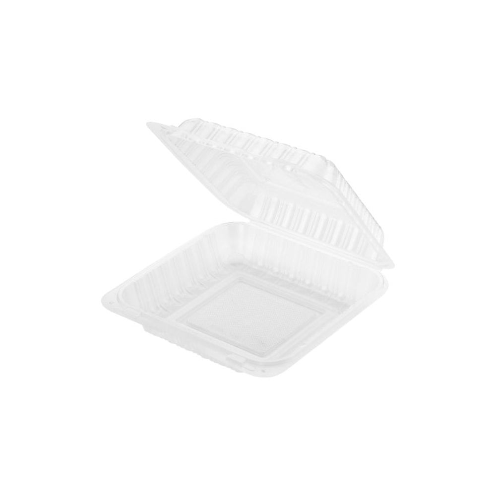 Container, 7 x 7 Inch, Plastic, Translucent, Hinged, Vented, Polypropylene,150 - 1 COUNT
