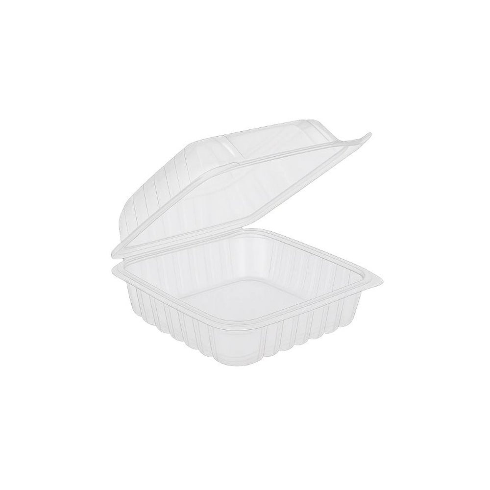 Container, 6 x 6 Inch, Plastic, Translucent, Hinged, Polypropylene,250 - 1 COUNT