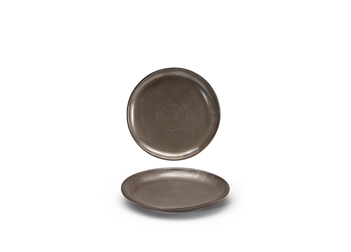 Plates, 8 Inch, Porcelain, Glazed Mocha, 8 Linear Inch,12 - 1 EACH