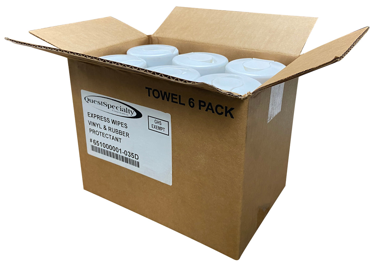 Wipes, Vinyl & Rubber Protectant, 11x7 Inch,6 - 40 COUNT