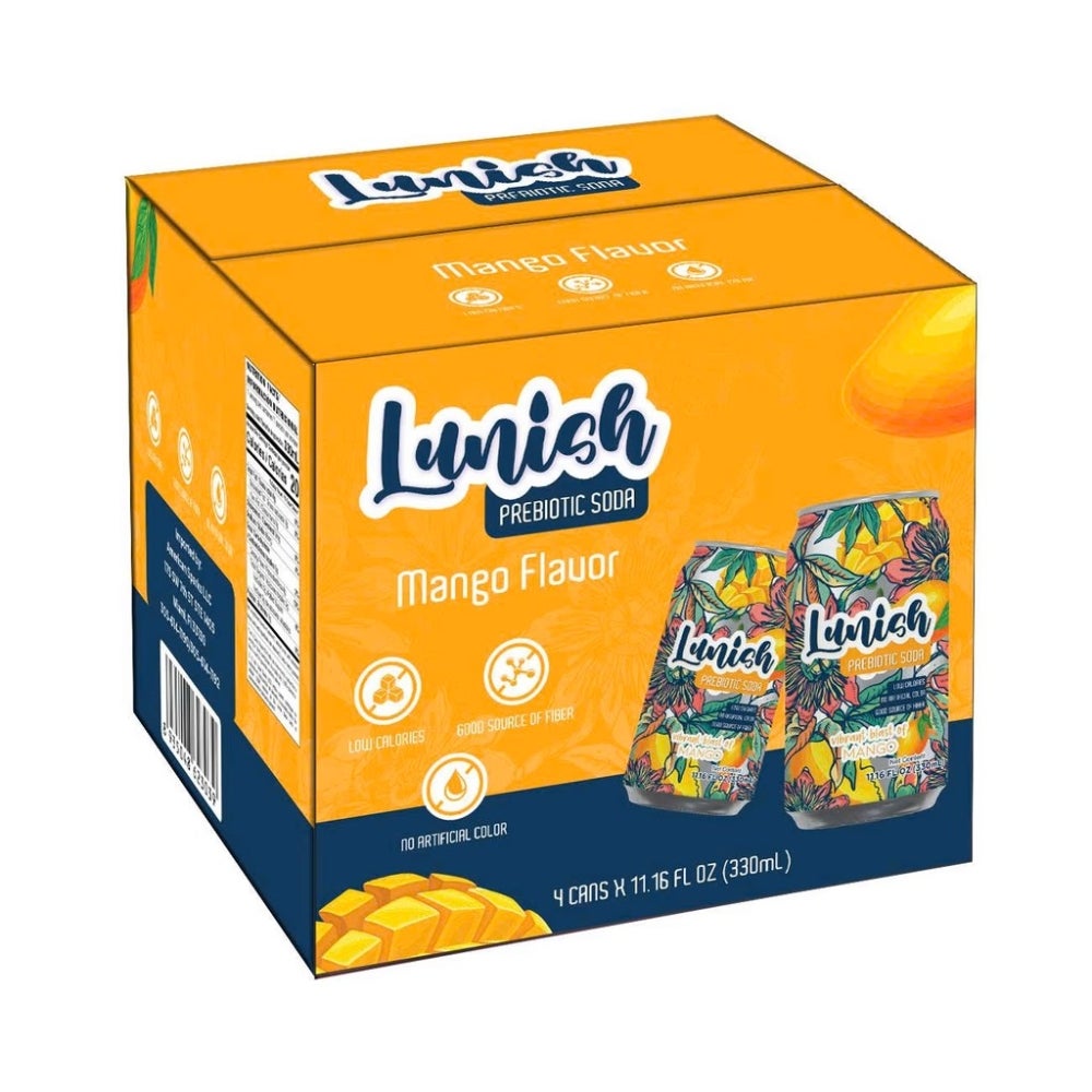 Soft Drink, Prebiotic, Mango, Single-Serve Can, 330 Milliliter,6 - 4 COUNT