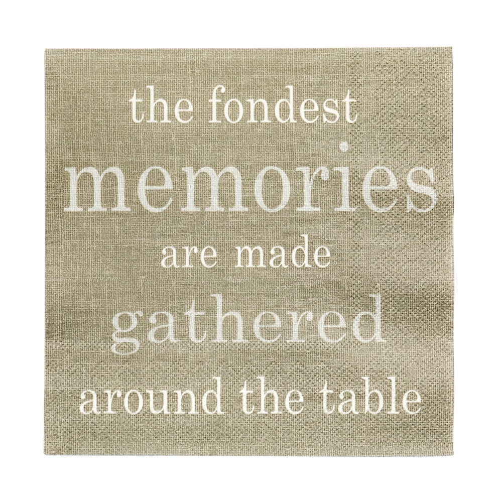 Napkins, Lunch, Gray with Print, 13 x 13 Inch,1 - 20 COUNT