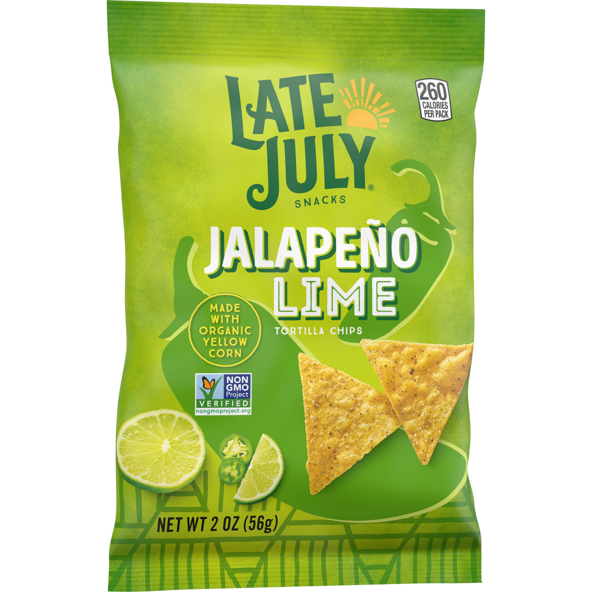 Chips, Tortilla, Jalapeno Lime, Yellow Corn, Single-Serve,24 - 2 OUNCE