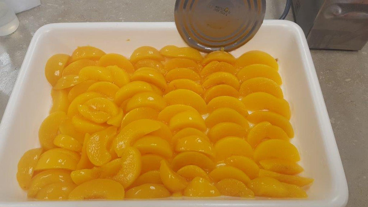 Peaches, Sliced, in Juice, #10,6 - 105 OUNCE