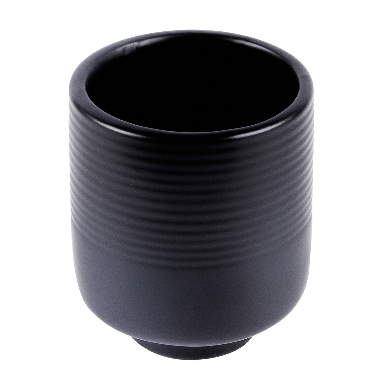 Vase, Table Art, 3 x 3 x 3.50 Inch, Ceramic, Black, Tea Cup Shape,1 - 1 EACH