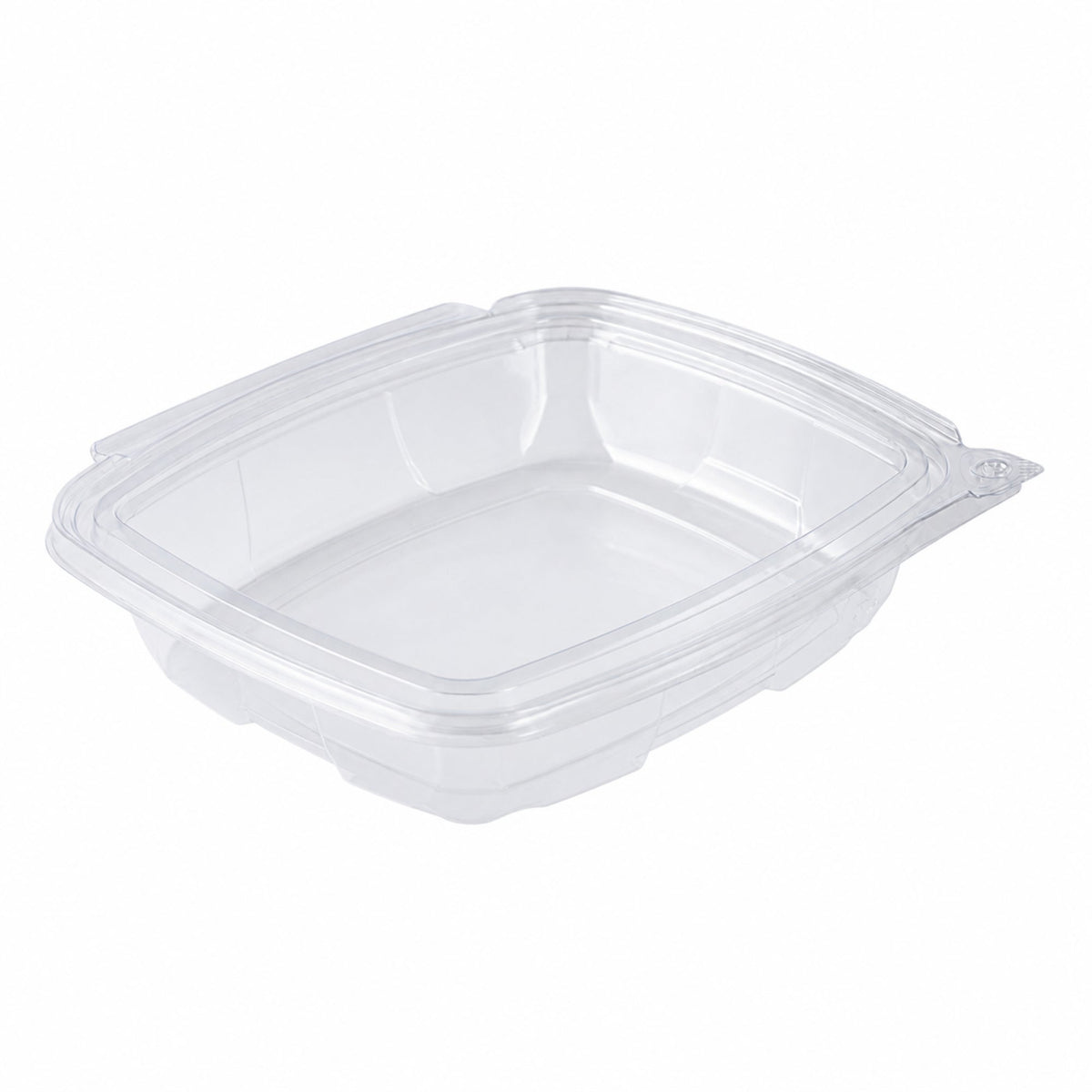 Container, Tamper Tek 48 Ounce, Plastic, Clear, Rectangular, 8.75 x 7.75 x 1.75 Inch, with Lid, Tamper-Evident,100 - 1 COUNT