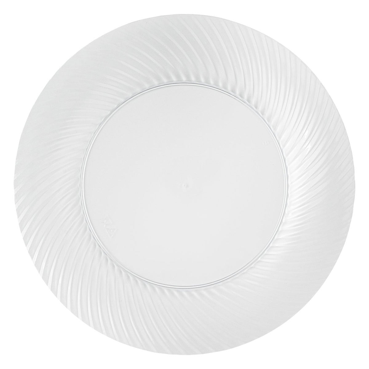 Plates, Moderna 7 x 7 x 0.50 Inch, Plastic, Clear, Wave Textured Rim, Round,40 - 1 COUNT