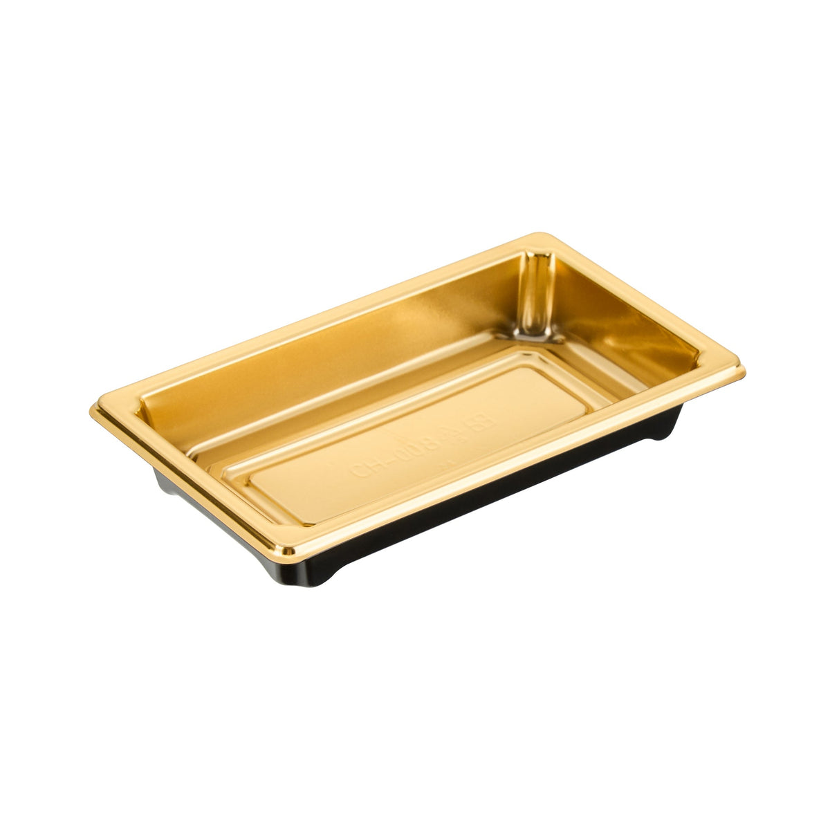 Trays, Take-Out Sushi, Roku 5.25 x 3.25 x 1.50 Inch, Plastic, Gold, Rectangular, includes Clear Lid,100 - 2 PIECE
