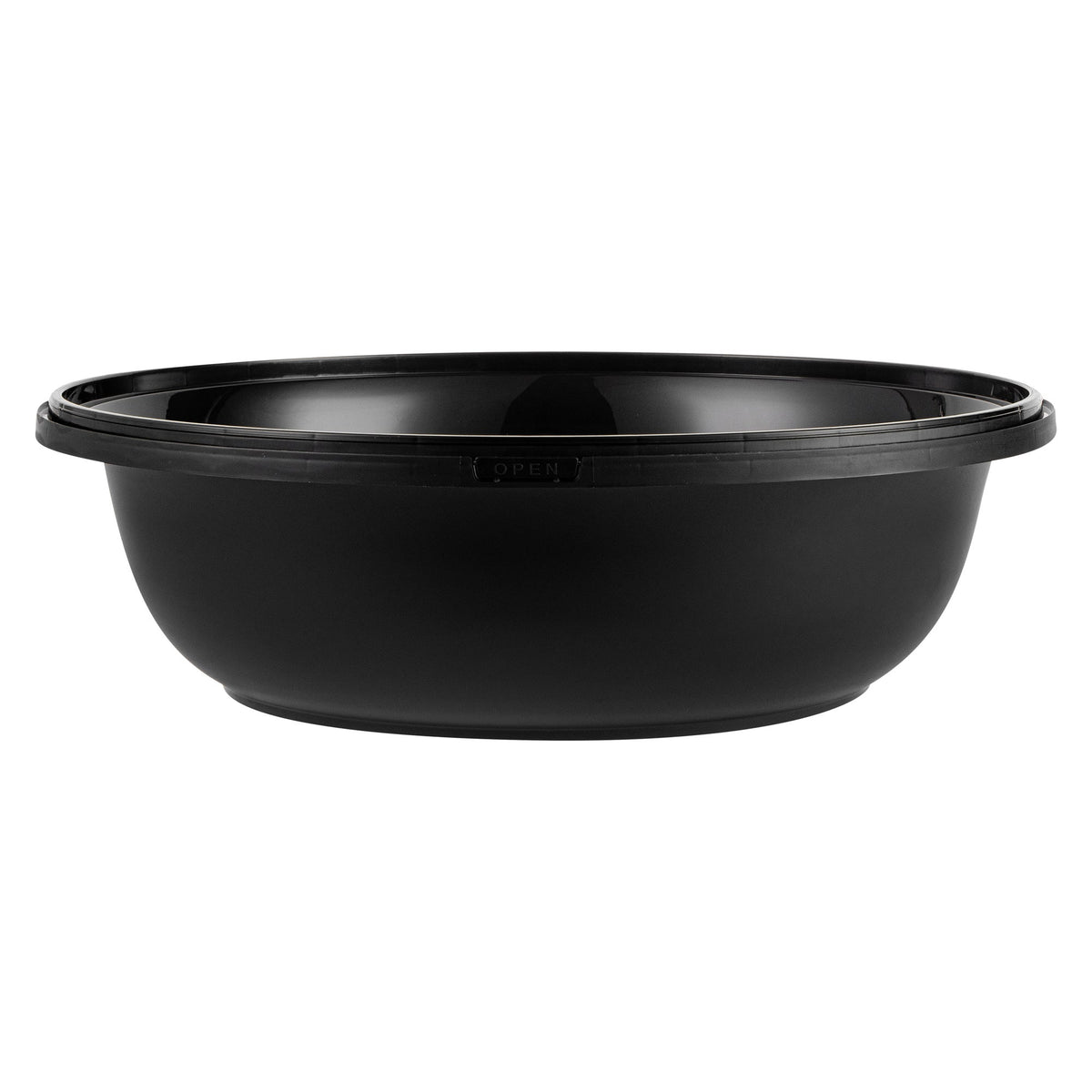 Bowls, Serving, Cater Tek 142 Ounce, Microwavable Plastic, Black, 11.75 x 11.75 x 4 Inch, includes Clear Lid,2 - 25 COUNT