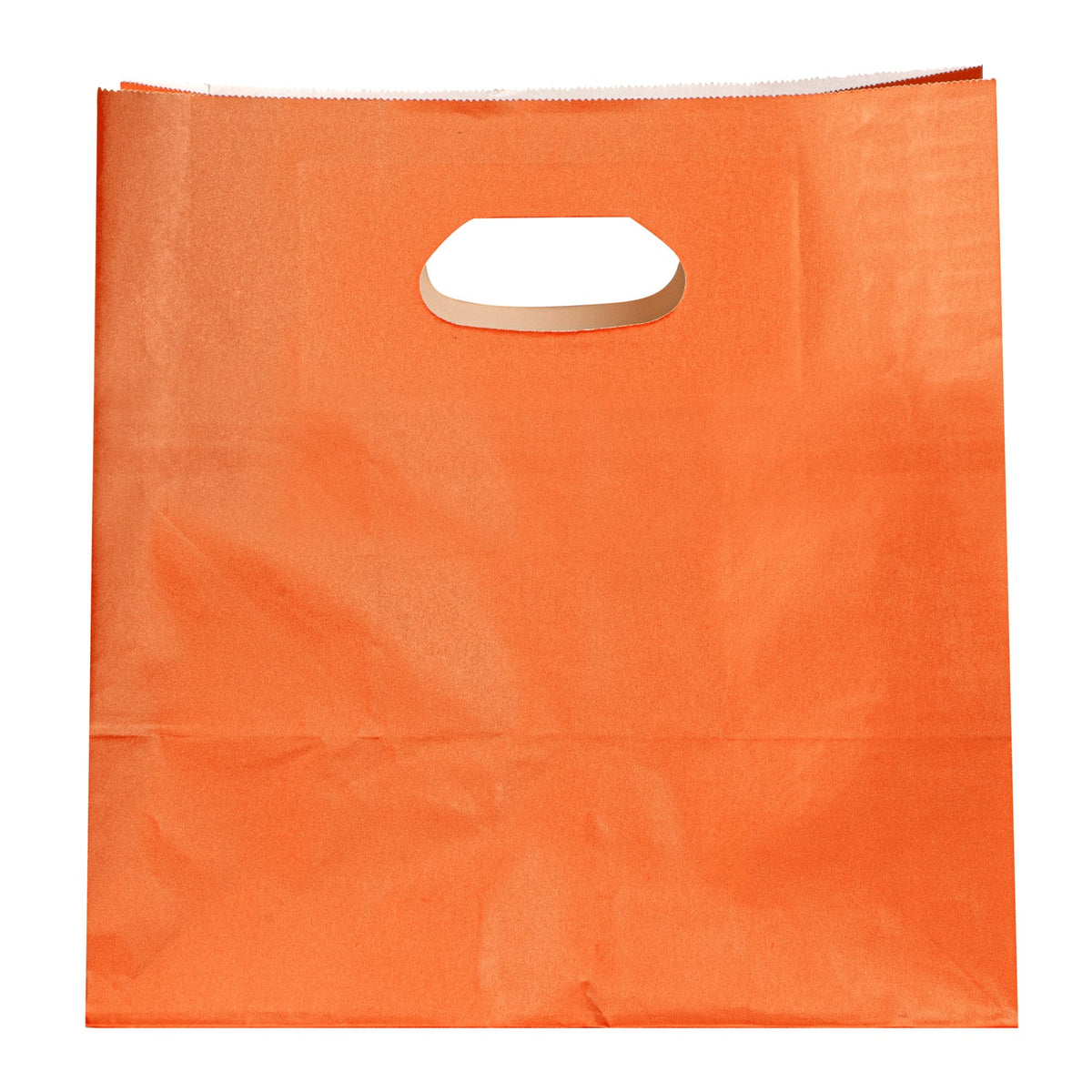 Bags, Take-Out, Bag Tek 11 x 7 x 11 Inch, Paper, Tangerine Orange, Rectangular, with Handles,100 - 1 COUNT