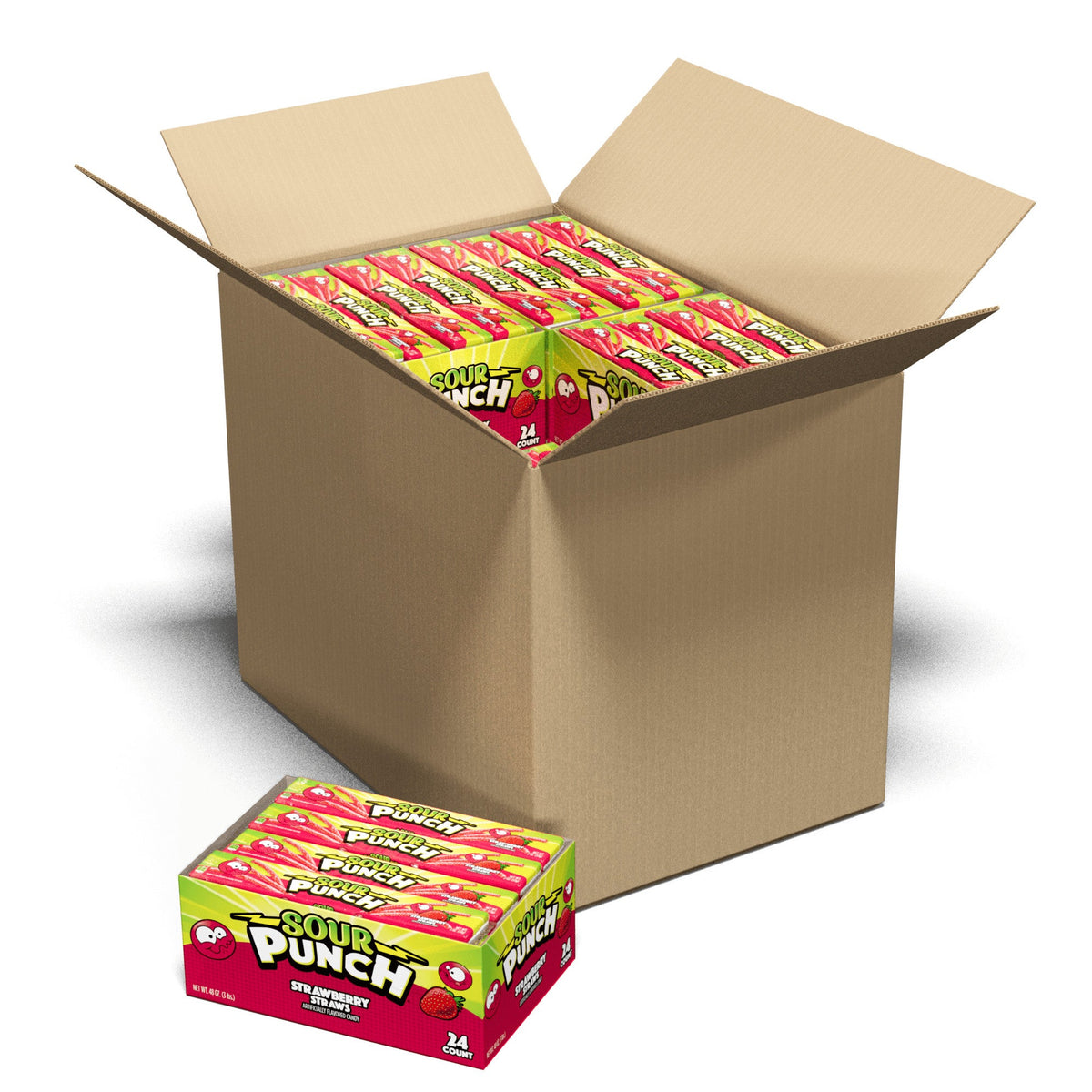 Candy Straws, Strawberry, 2 Ounce,12 - 24 COUNT