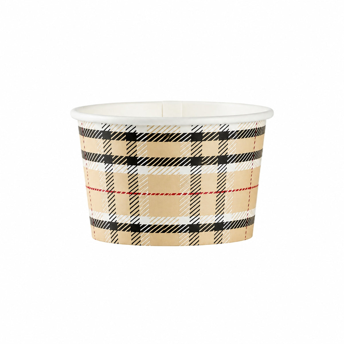 Cups, To-Go, Coppetta 4 Ounce, Paper, Plaid, 3 x 3 x 2.50 Inch,4 - 50 COUNT