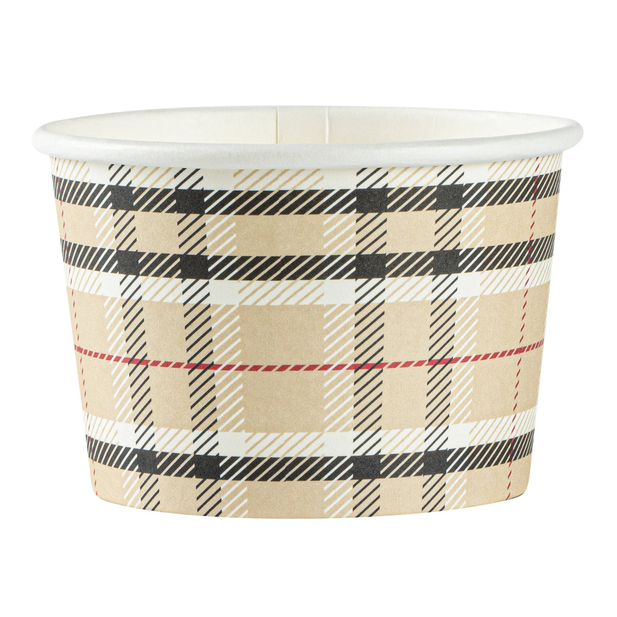 Cups, To-Go, Coppetta 4 Ounce, Paper, Plaid, 3 x 3 x 2.50 Inch,50 - 1 COUNT