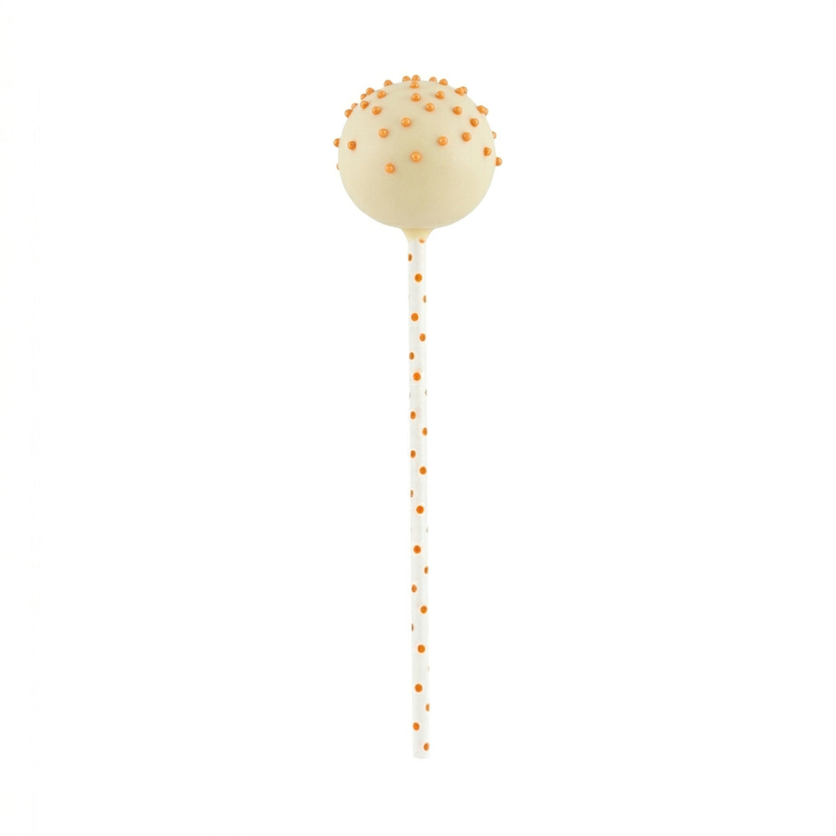 Cake Pop & Lollipop Stick, 6 x 0.16 Inch, Paper, Orange Polka Dot,25 - 1 COUNT