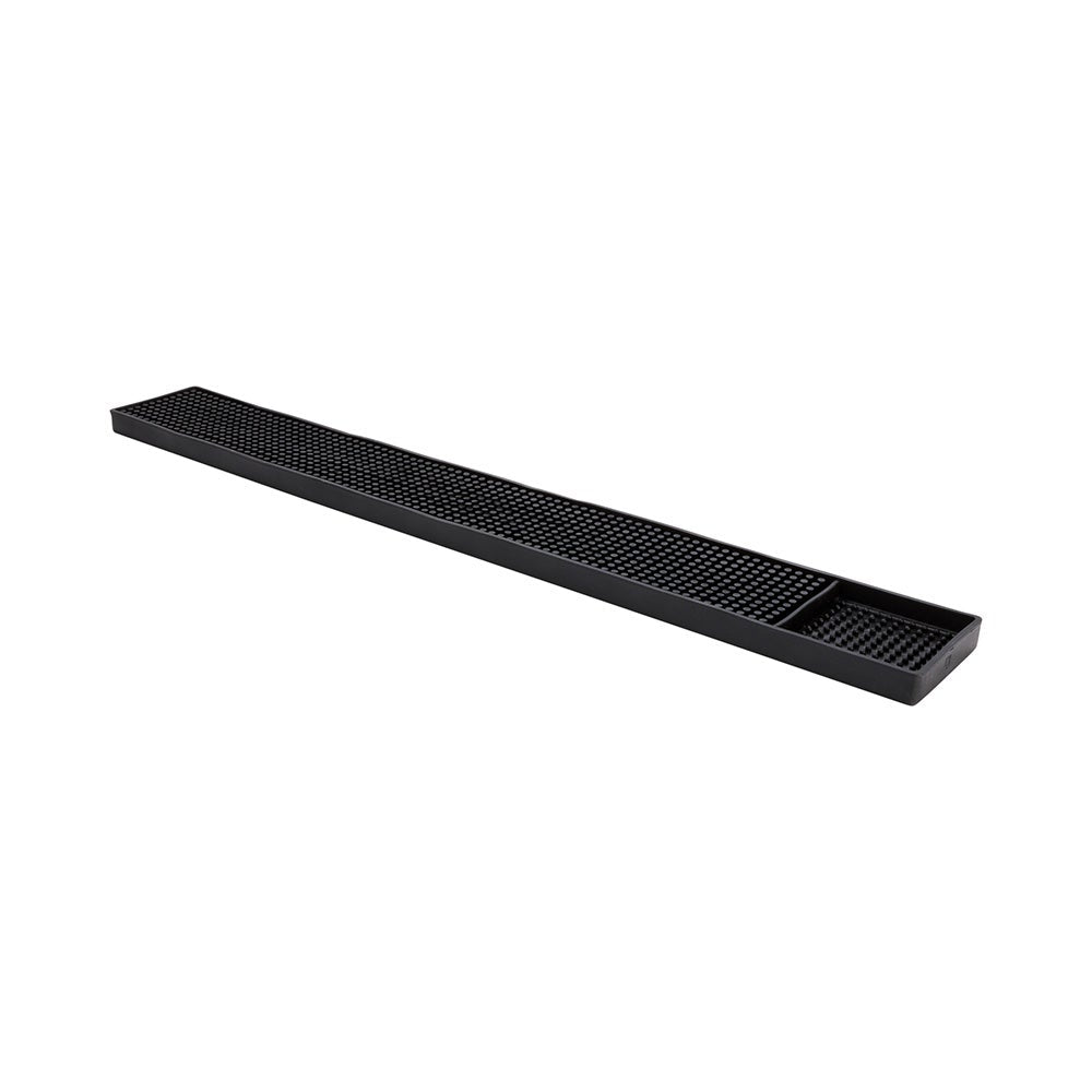 Drain Mat, Bar, Bar Lux 23.75 x 3 x 0.75 Inch, Black, Rubber, No Spill, with Drink Compartment,1 - 1 EACH