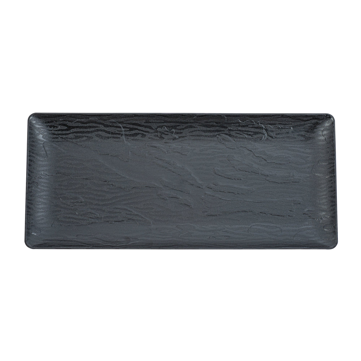 Plates, Maxi Serve 14.25 x 6.25 Inch, Plastic, Matte Black, Rectangular,25 - 1 COUNT