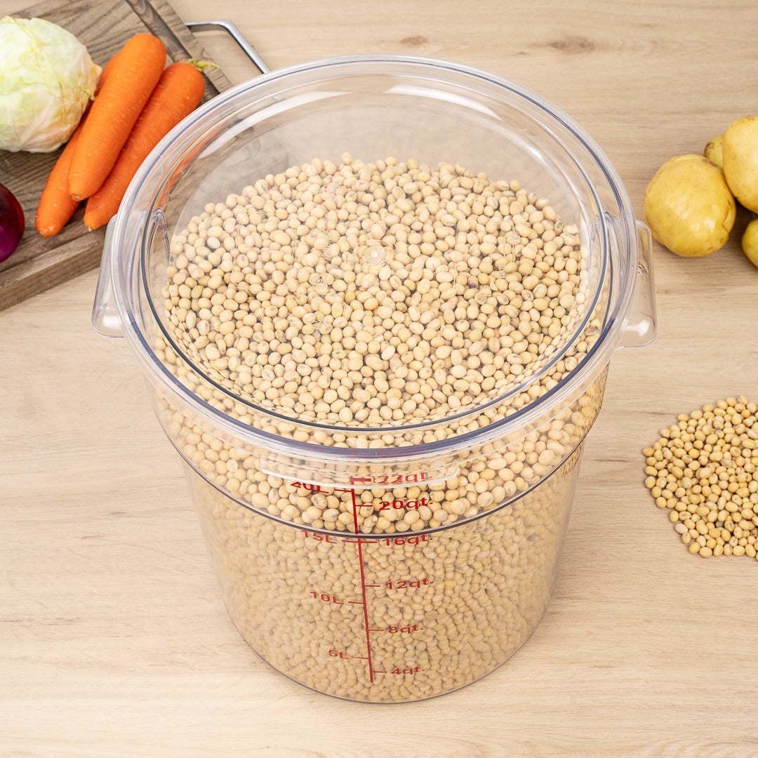 Pans, Food, 22 Quart, Round, 12.25 x 12.25 x 15 Inch Clear, Plastic,10 - 1 EACH