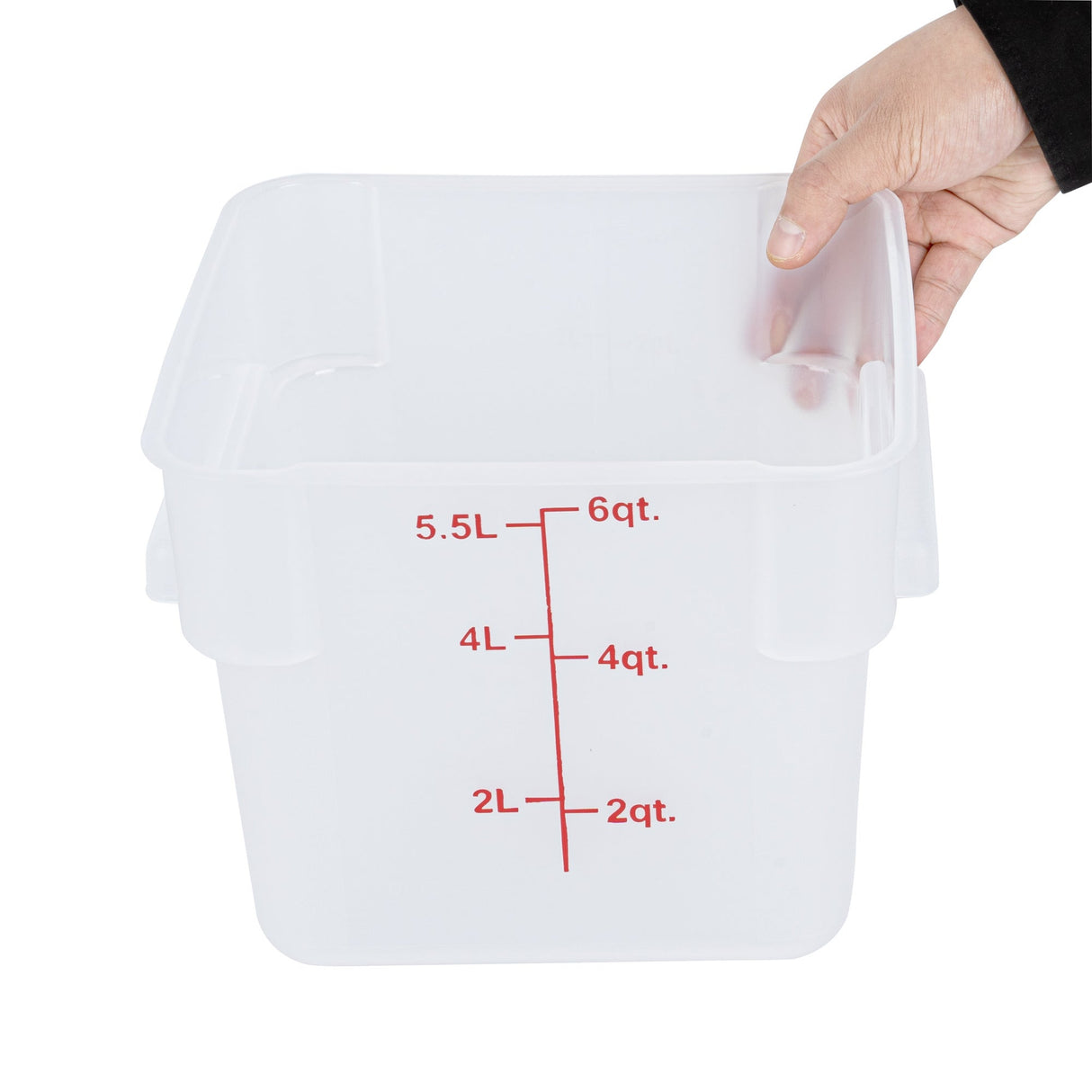 Containers, Food Storage, Met Lux 6 Quart, Square, Translucent, 9 x 9 x 7.50 Inch, with Red Volume Markers,1 - 1 EACH