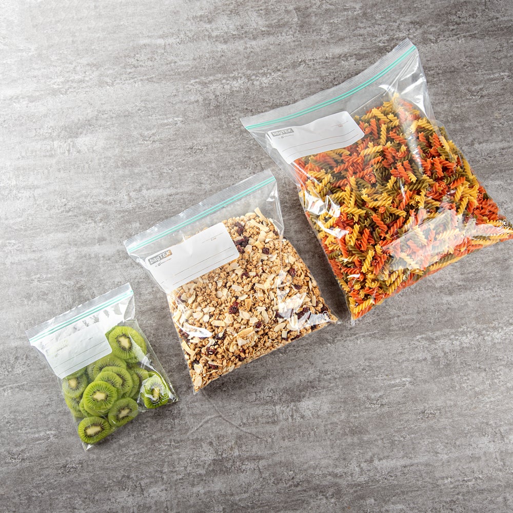 Bags, Bag Tek 1 Gallon, Plastic, Clear, Double Zipper, 10.75 x 10.5 Inch, with Write-On Label,1000 - 1 COUNT