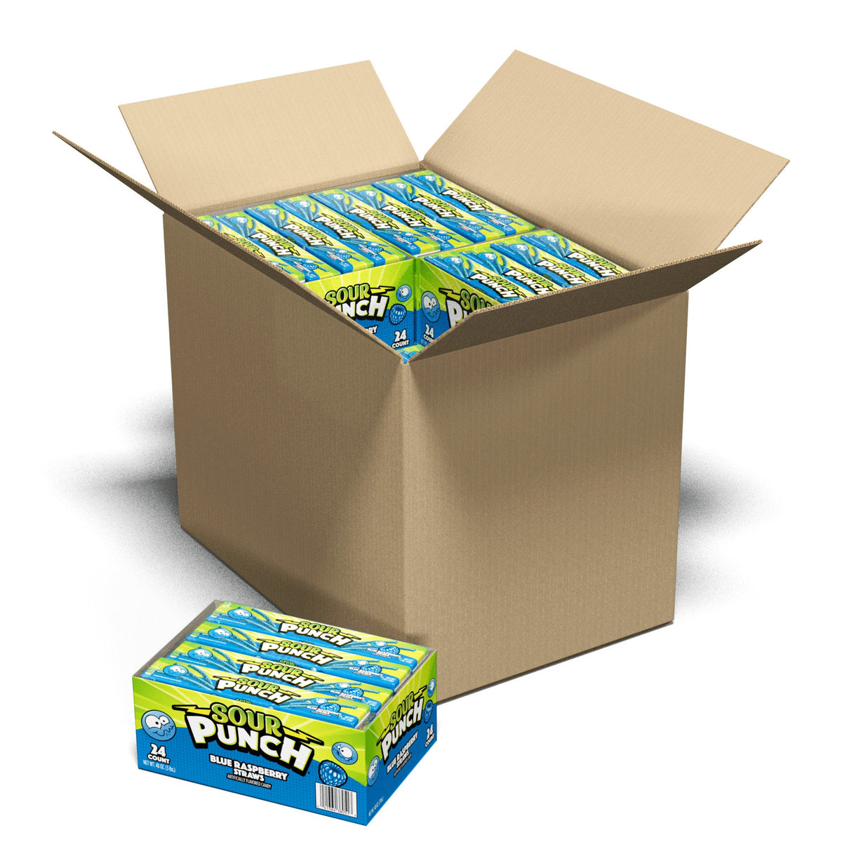 Candy Straws, Blue Raspberry, 2 Ounce,12 - 24 COUNT