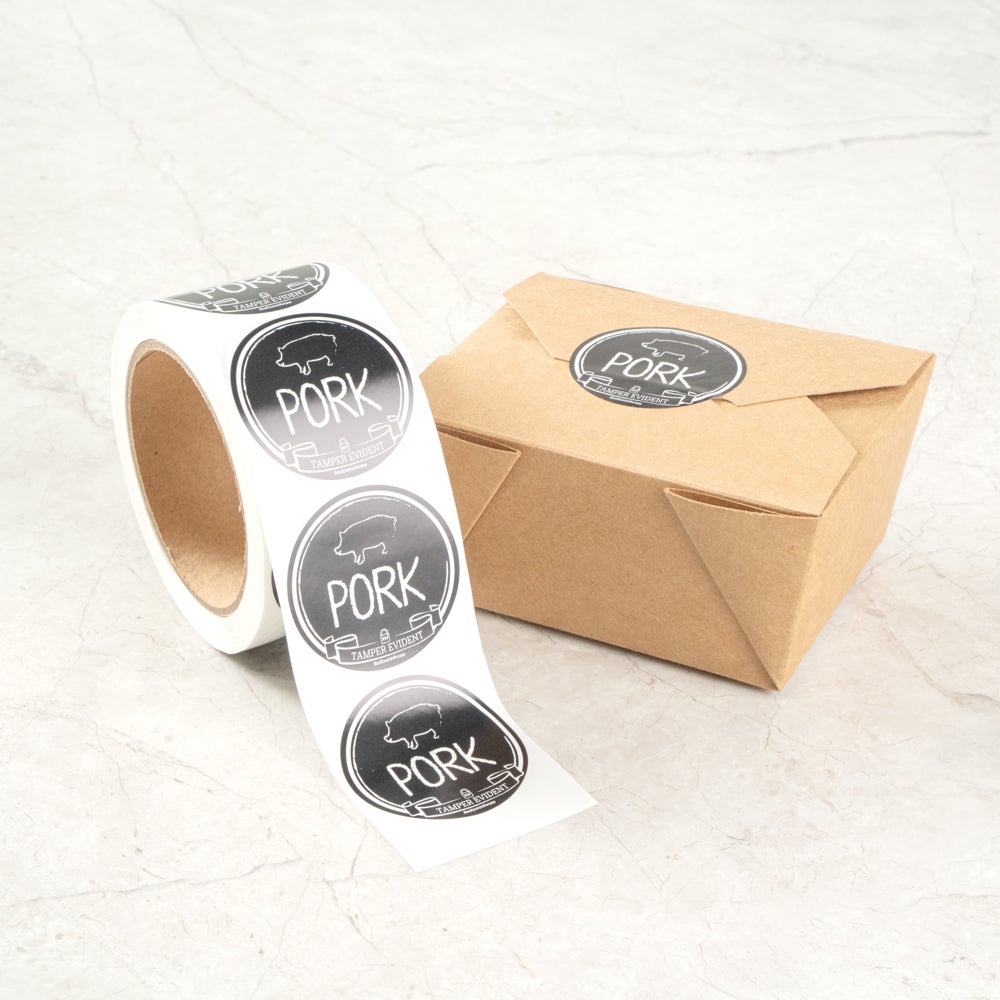 Labels, Tamper-Evident, 2 x 2 Inch, Black & White,1 - 500 COUNT