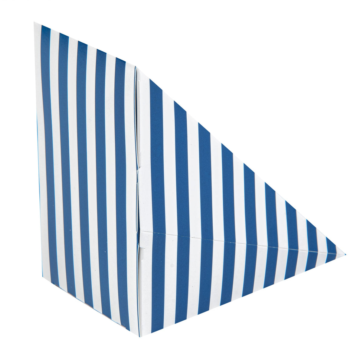 Boxes, Sandwich, Cafe Vision Medium, Paper, Blue & White Stripe, 4.75 x 4.75 x 2.75 Inch, Wedge, with Window,8 - 25 COUNT