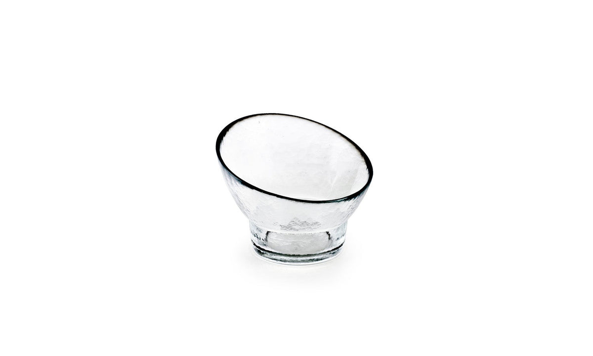 Bowls, Footed, Kaleidoscope, 5 Inch, Clear Glass, Slanted, 5 Linear Inch,12 - 1 COUNT