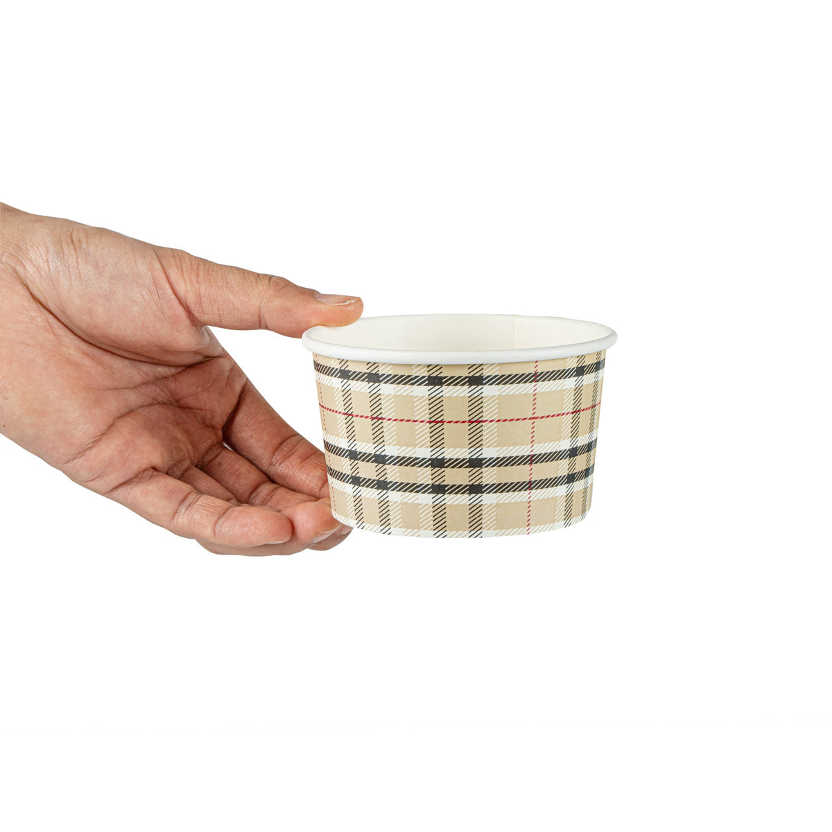 Cups, To-Go, Coppetta 12 Ounce, Paper, Plaid, 4 x 4 x 2.25 Inch,50 - 1 COUNT