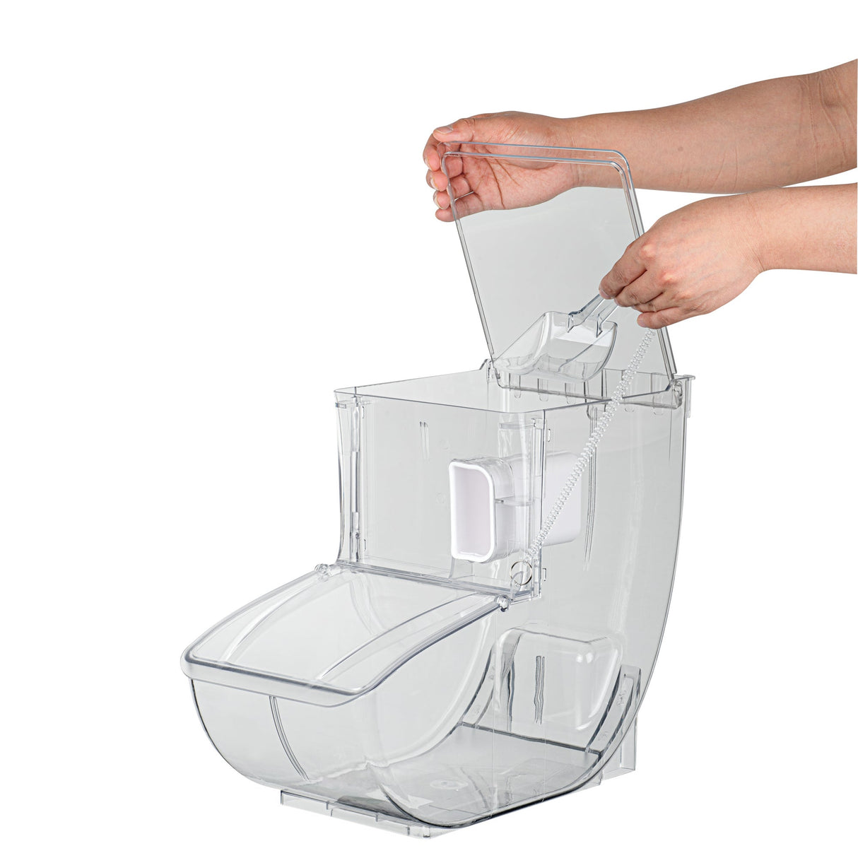 Bin, Topping, Met Lux 3 Gallon, Clear, Plastic, 13 x 15.75 x 7.75 Inch, with Scoop,1 - 1 EACH