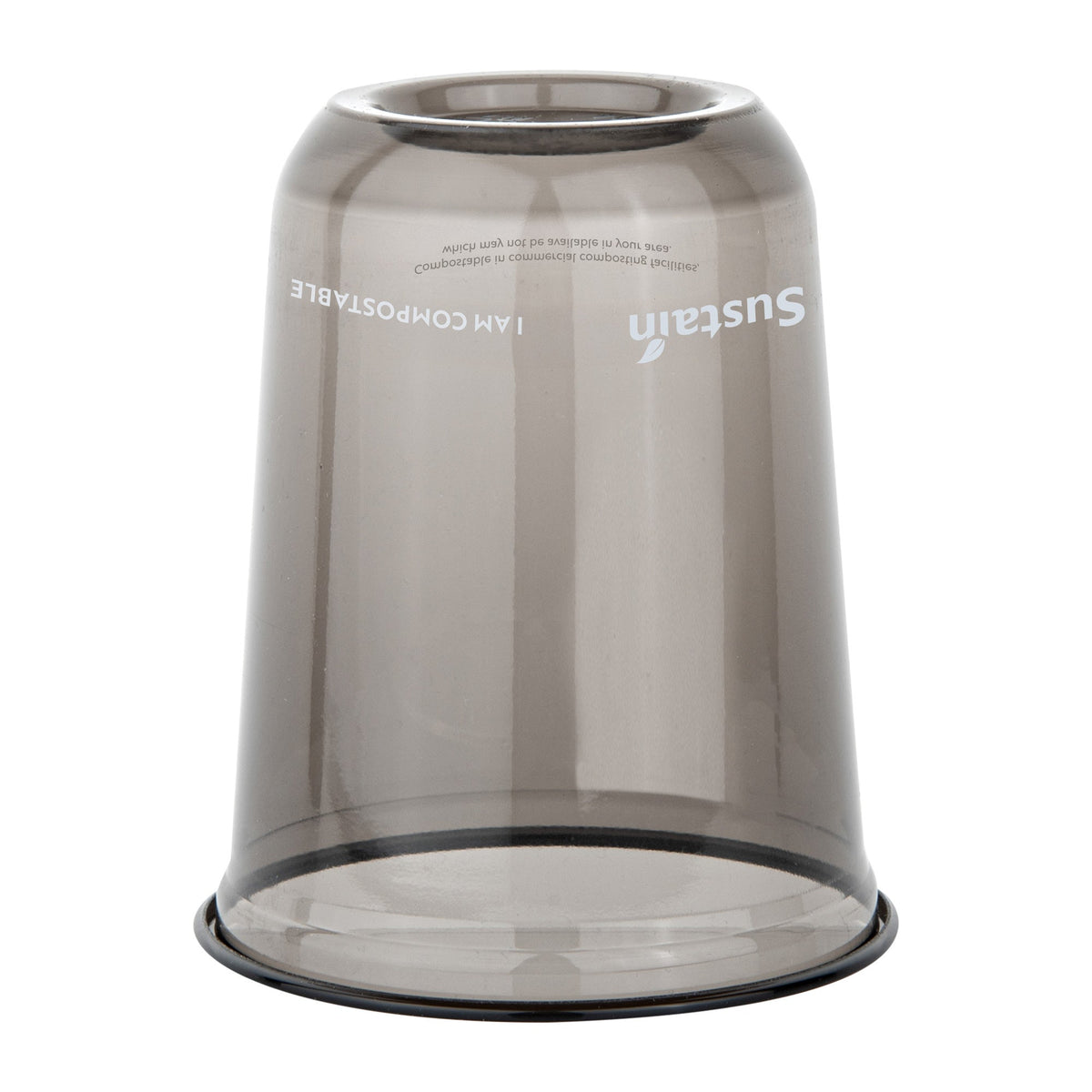 Cups, Zero Waste 12 Ounce, Plastic, Black, 3.50 x 3.50 x 4.25 Inch, U-Shape Rounded Bottom, PLA,10 - 100 COUNT