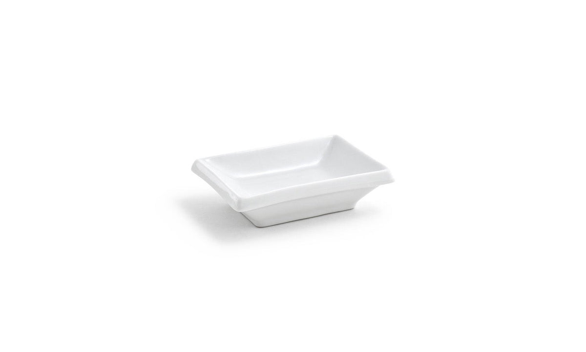 Dishes, Sampler, 2 Ounce, White, Porcelain, 2.5 x 4 Inch, Rectangular,12 - 1 COUNT