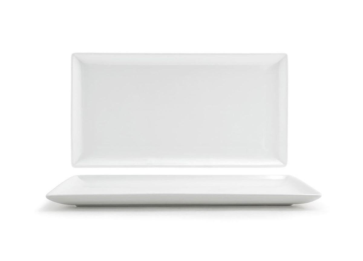 Plates, 13 x 7 Inch, White, Rectangular,4 - 1 COUNT